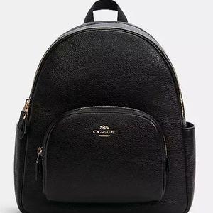 Coach women's NWT black leather backpack